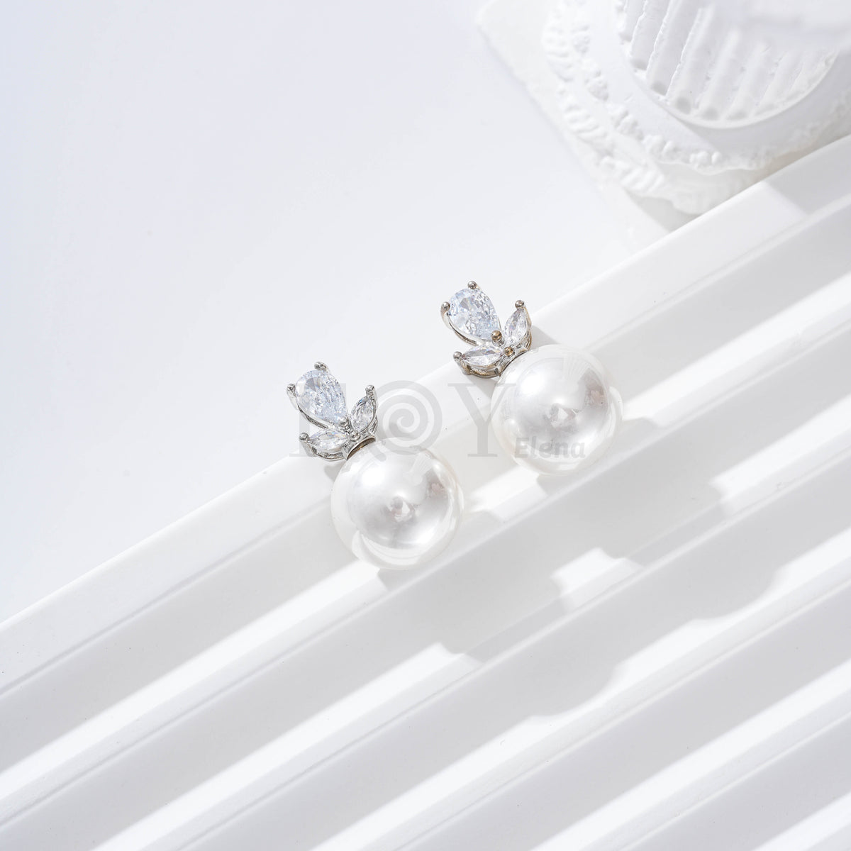Pendientes flor y perla gold-filled