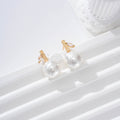Pendientes hoja y perla goldfield