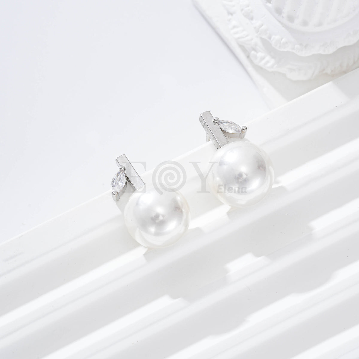 Pendientes hoja y perla gold-filled
