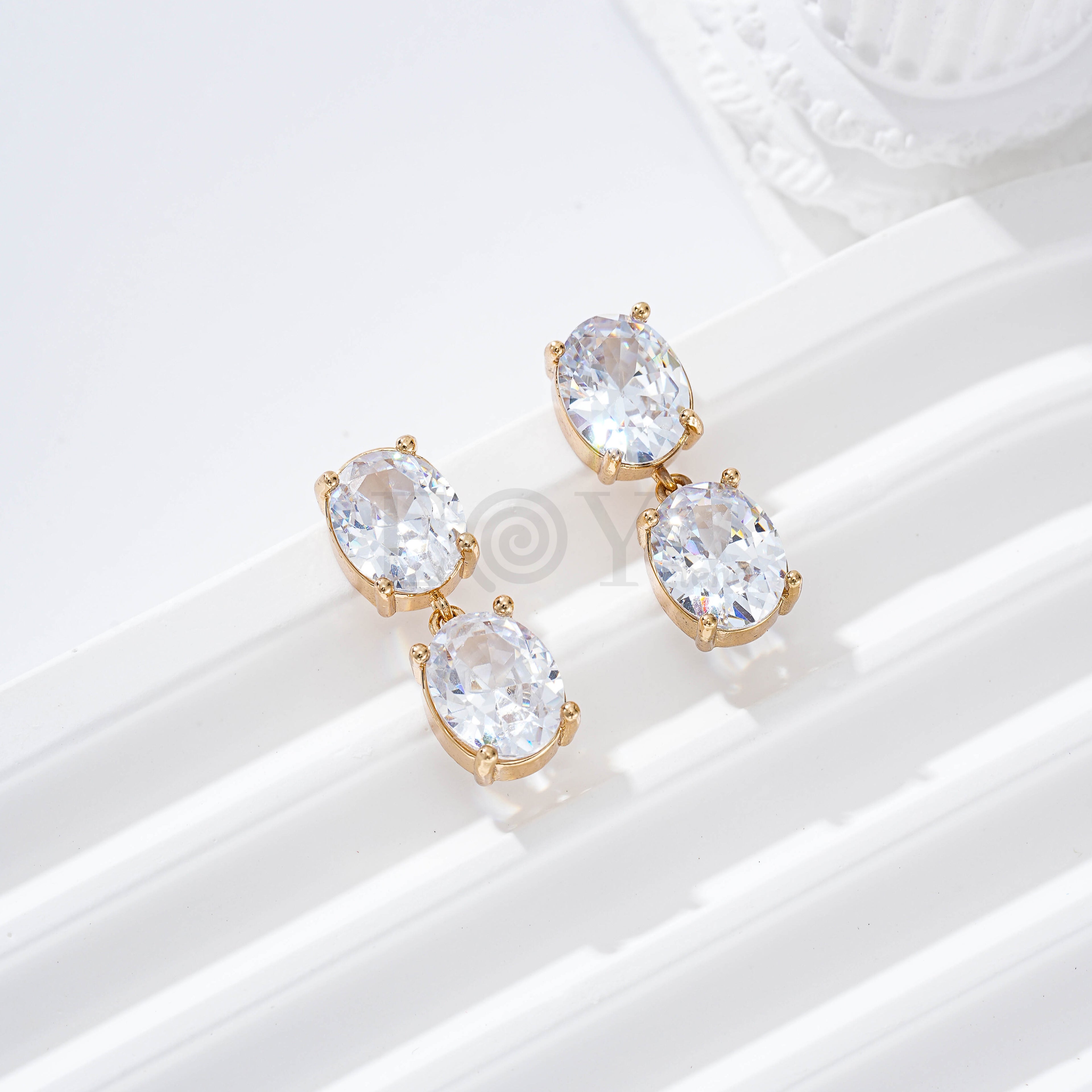 Pendientes doble circonita goldfield