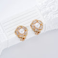 Pendientes flor circonitas pinza goldfield