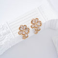 Pendientes flor circonita pinza goldfield