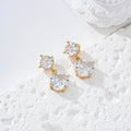 Pendientes doble circonita redonda goldfield