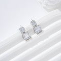 Pendientes doble circonita cuadrada goldfield