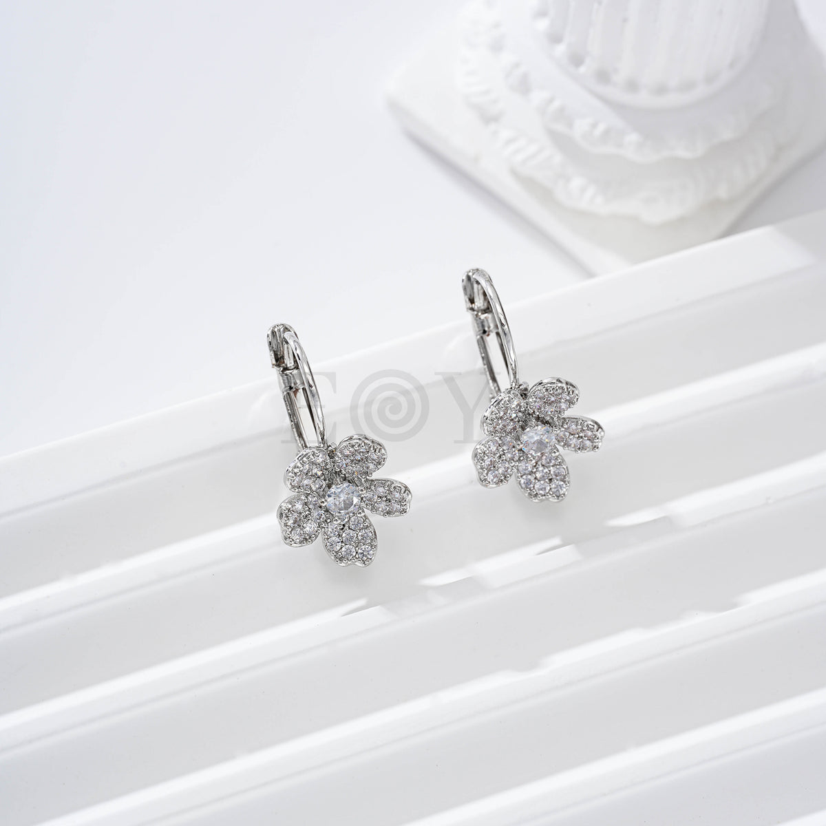 Gold-filled flower hoop earring