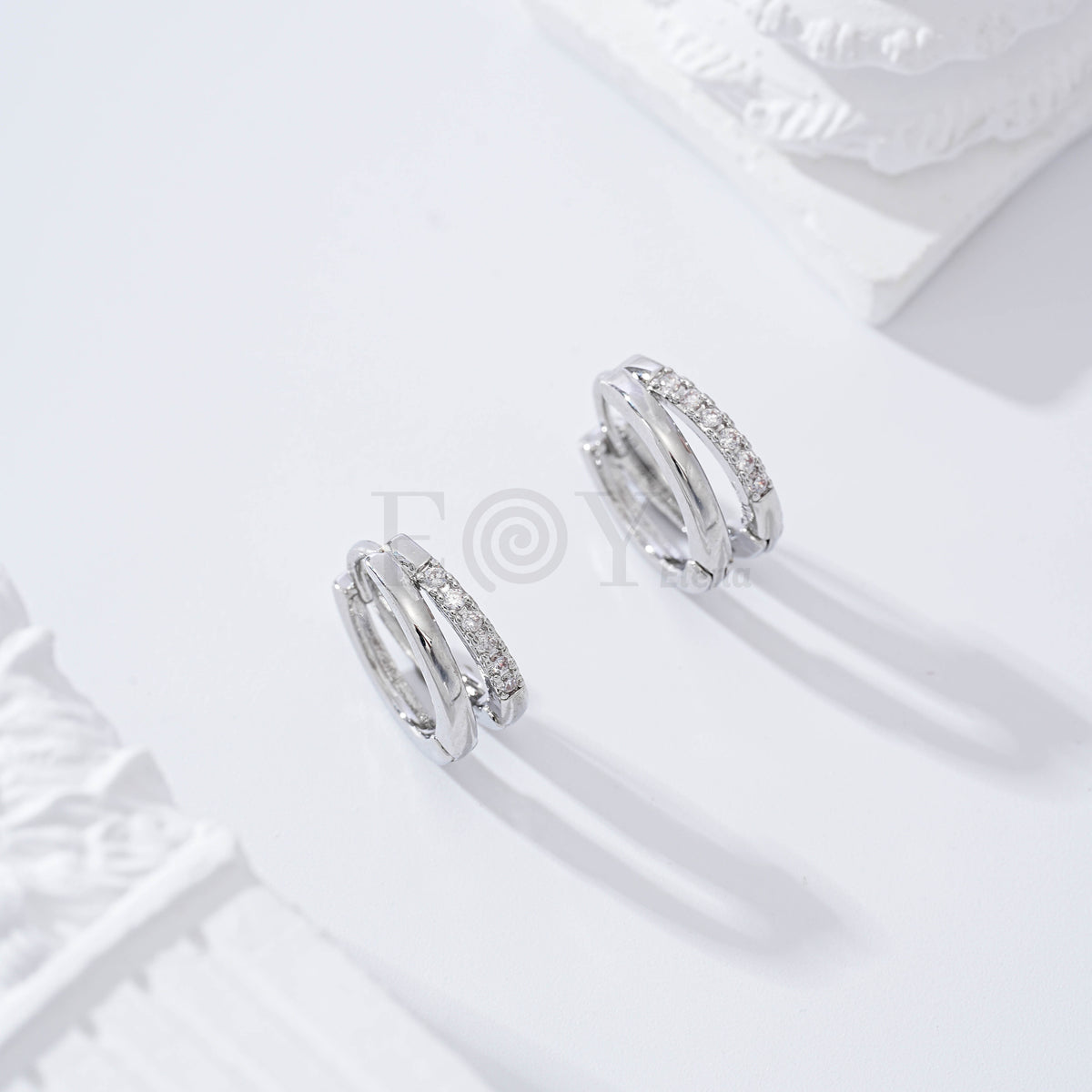 Gold-filled cubic zirconia hoop earrings