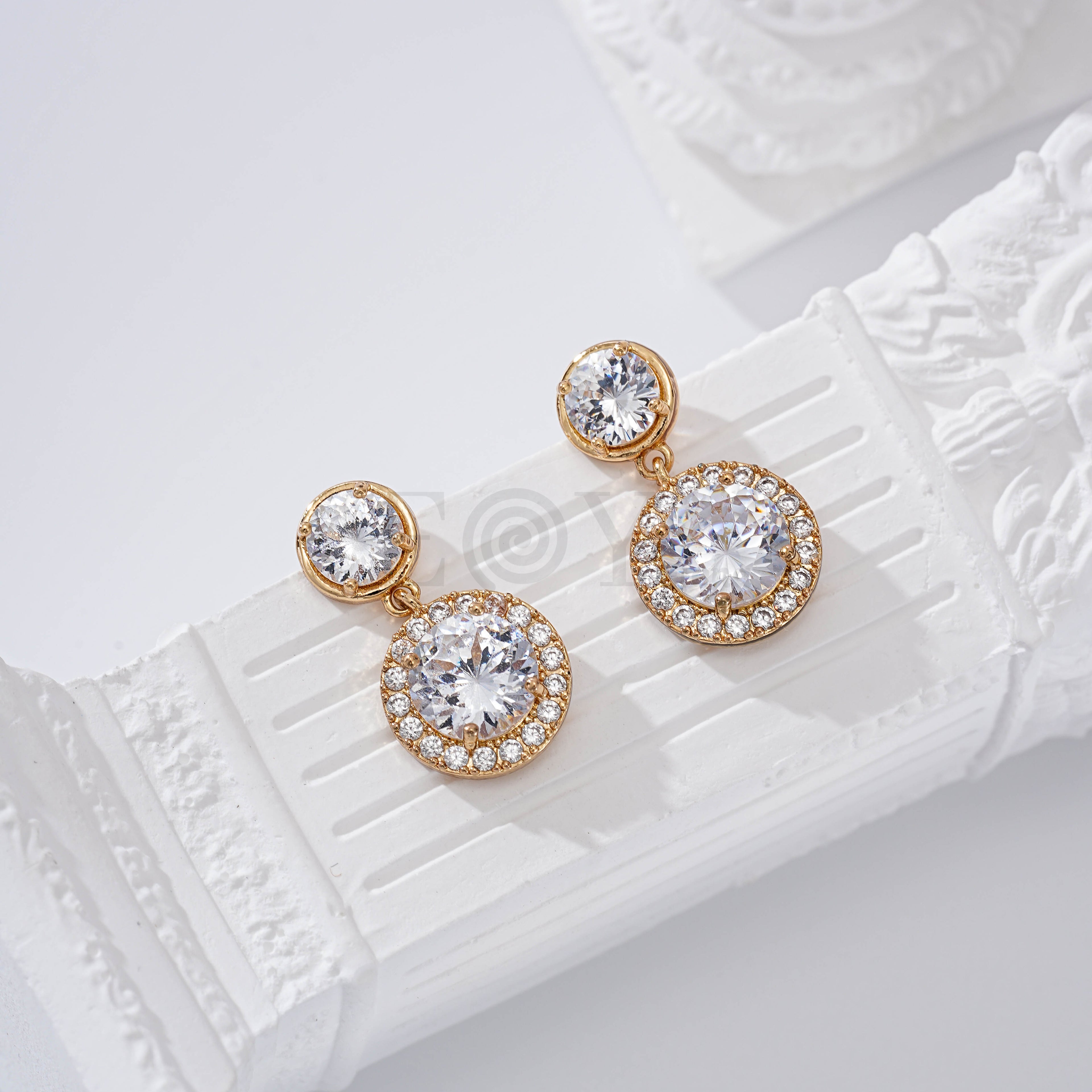 Pendientes doble circonita gold-filled
