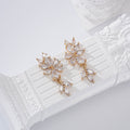 Pendientes flor piedra gold-filled