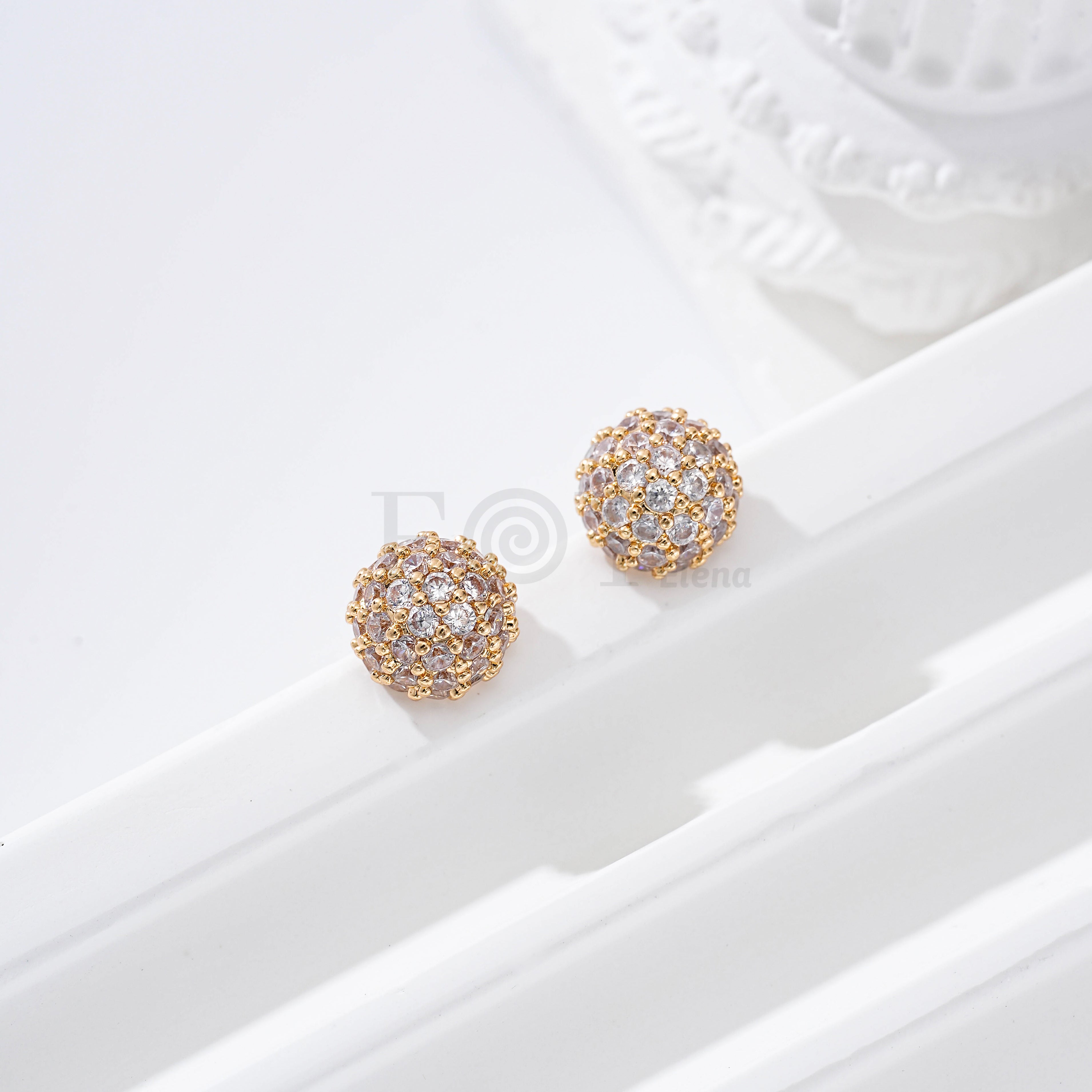 Pendiente bola circonitas gold-filled