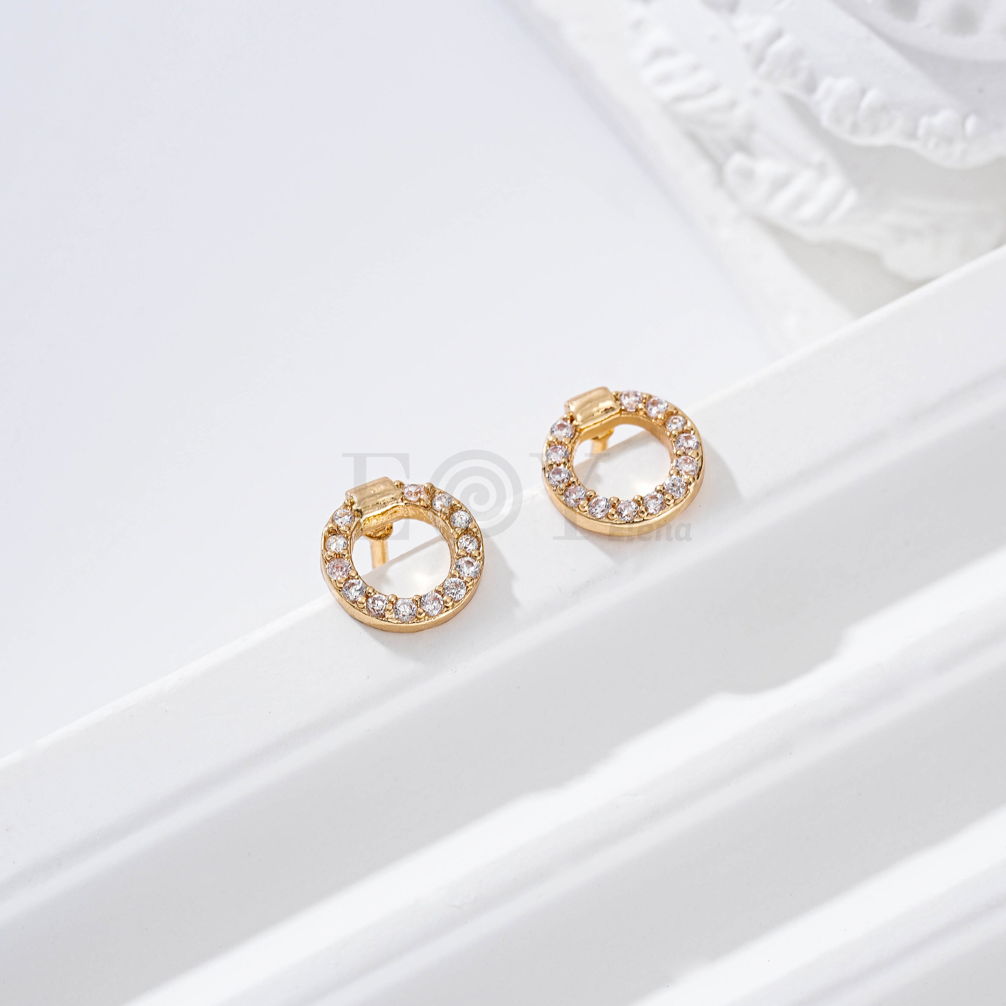 Pendientes aro circonitas gold-filled
