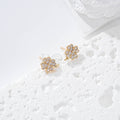 Pendientes trébol con circonitas gold-filled