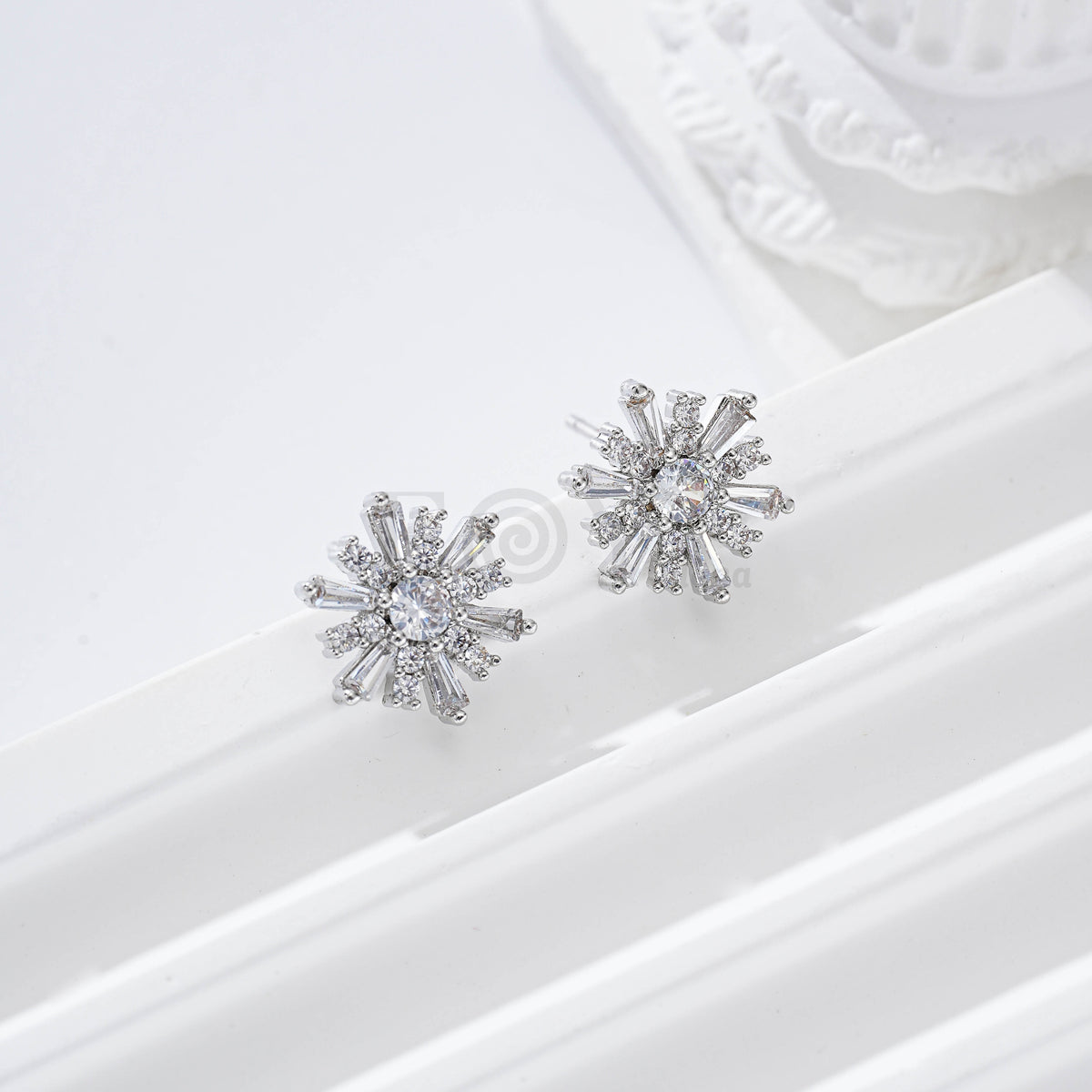 Pendientes flor piedra gold-filled