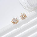 Pendientes flor piedra gold-filled