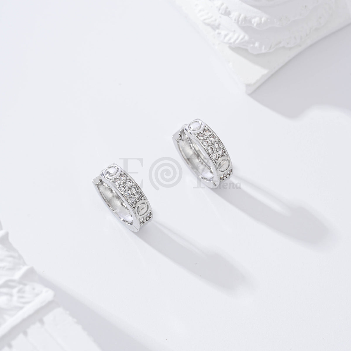 Gold-filled cubic zirconia hoop
