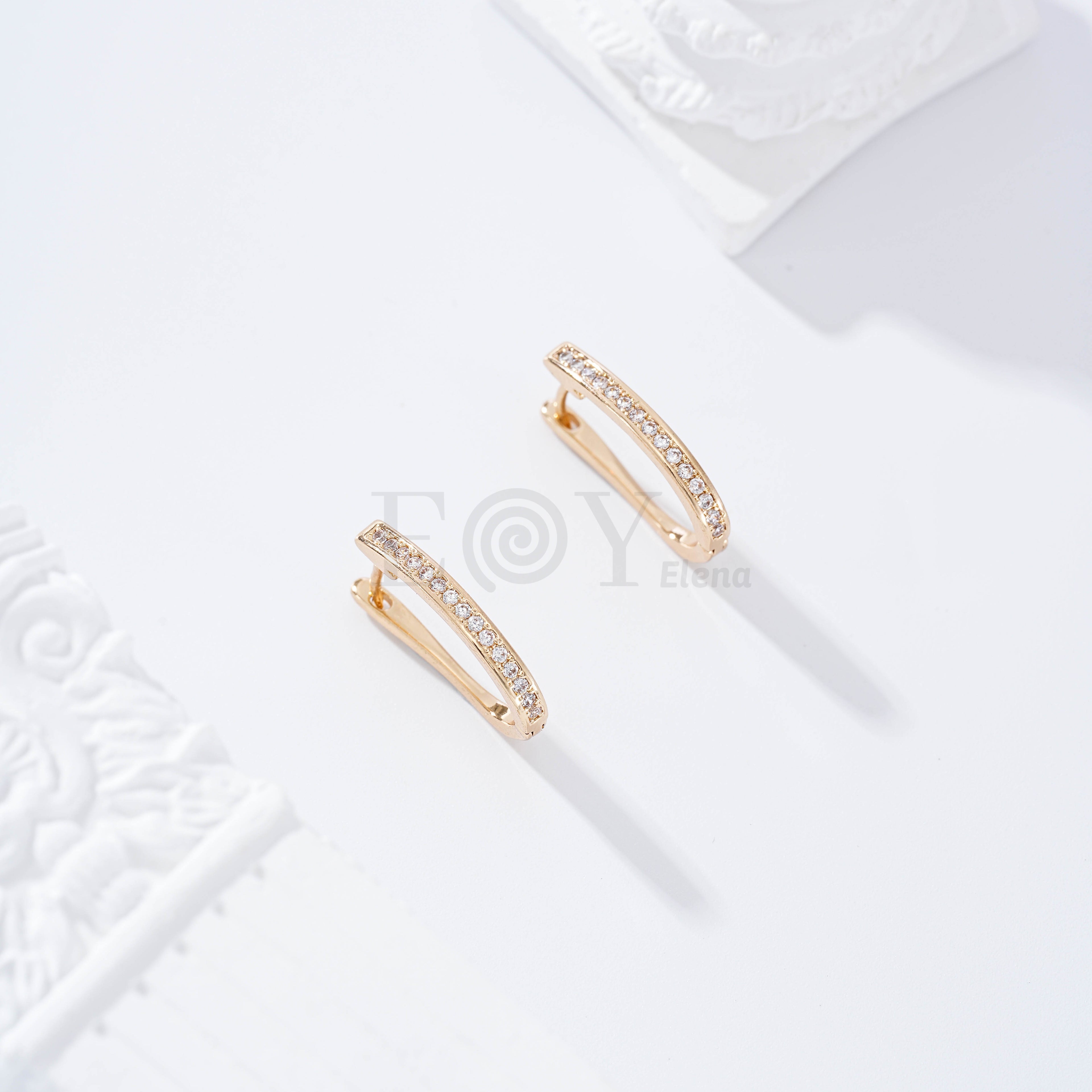 Aro alargado piedras gold-filled