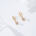 Pendientes de aro con chapa circonitas gold-filled