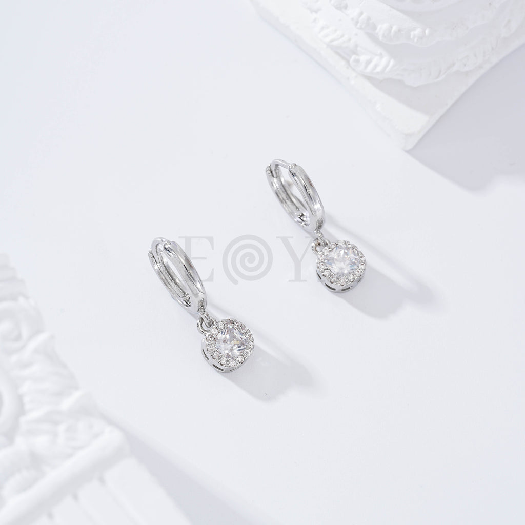 Pendientes de aro circonita redonda gold-filled