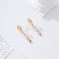 Pendientes de aro con palo circonitas gold-filled