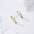 Pendientes de aro con circonita redonda pequeña gold-filled