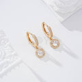 Pendientes de aro con circonita redonda gold-filled