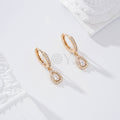 Pendientes de aro con circonita lágrima gold-filled
