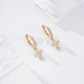 Pendientes de aro cruz gold-filled