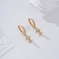 Pendientes de aro cruz circonitas gold-filled