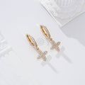 Pendientes de aro con flor gold-filled