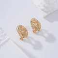 Pendientes con piedras cierre omega gold-filled
