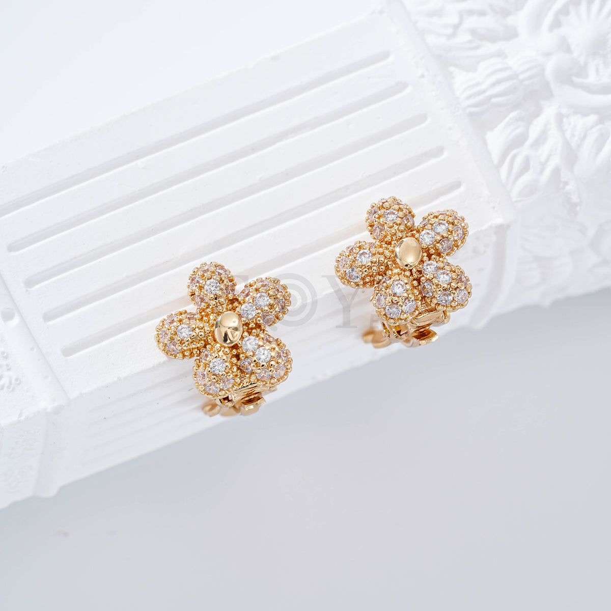 Pendientes flor pinza gold-filled