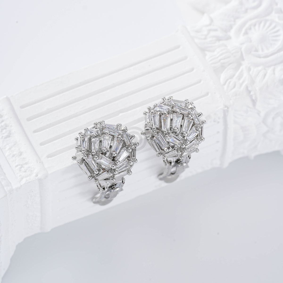 Pendientes bola con piedras pinza gold-filled