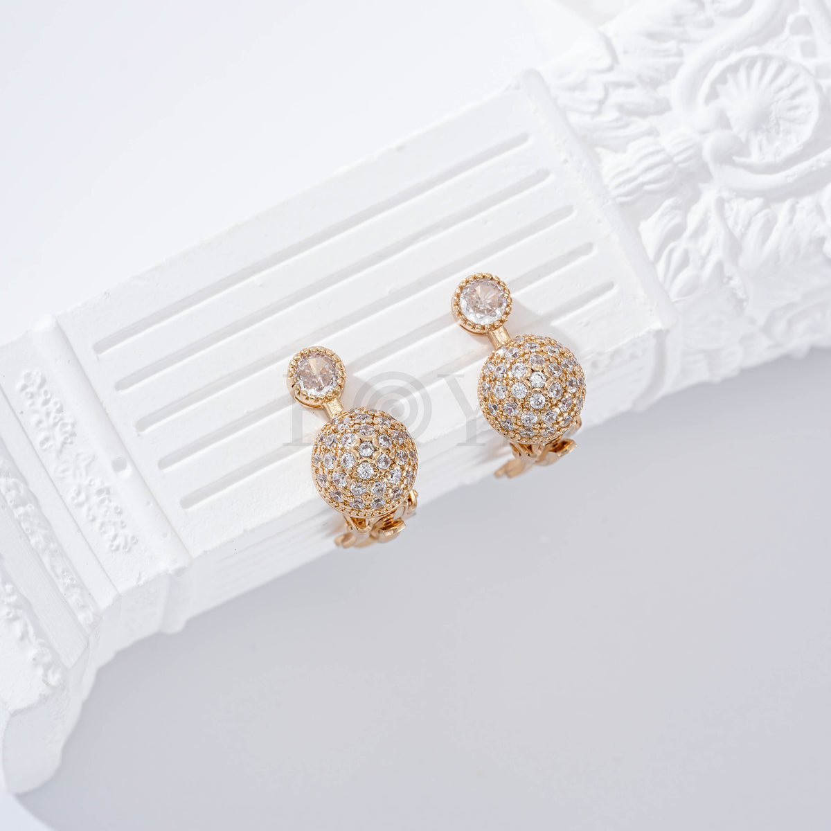 Pendientes doble chapa pinza gold-filled