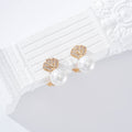 Pendientes concha con perla pinza gold-filled