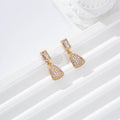 Gold-filled square cubic zirconia earrings