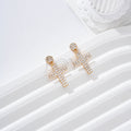 Pendientes cruz circonitas gold-filled