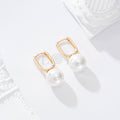 Pendientes de aro cuadrado con perla gold-filled