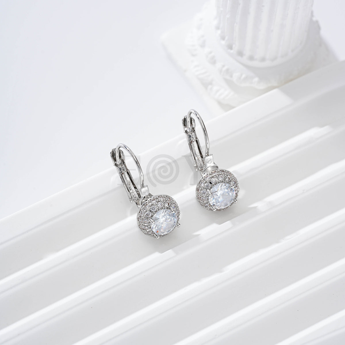 Gold-filled stone hoop earring