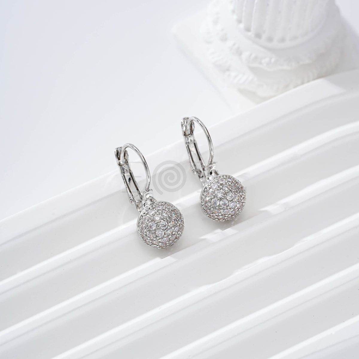 Gold-filled cubic zirconia hoop earring
