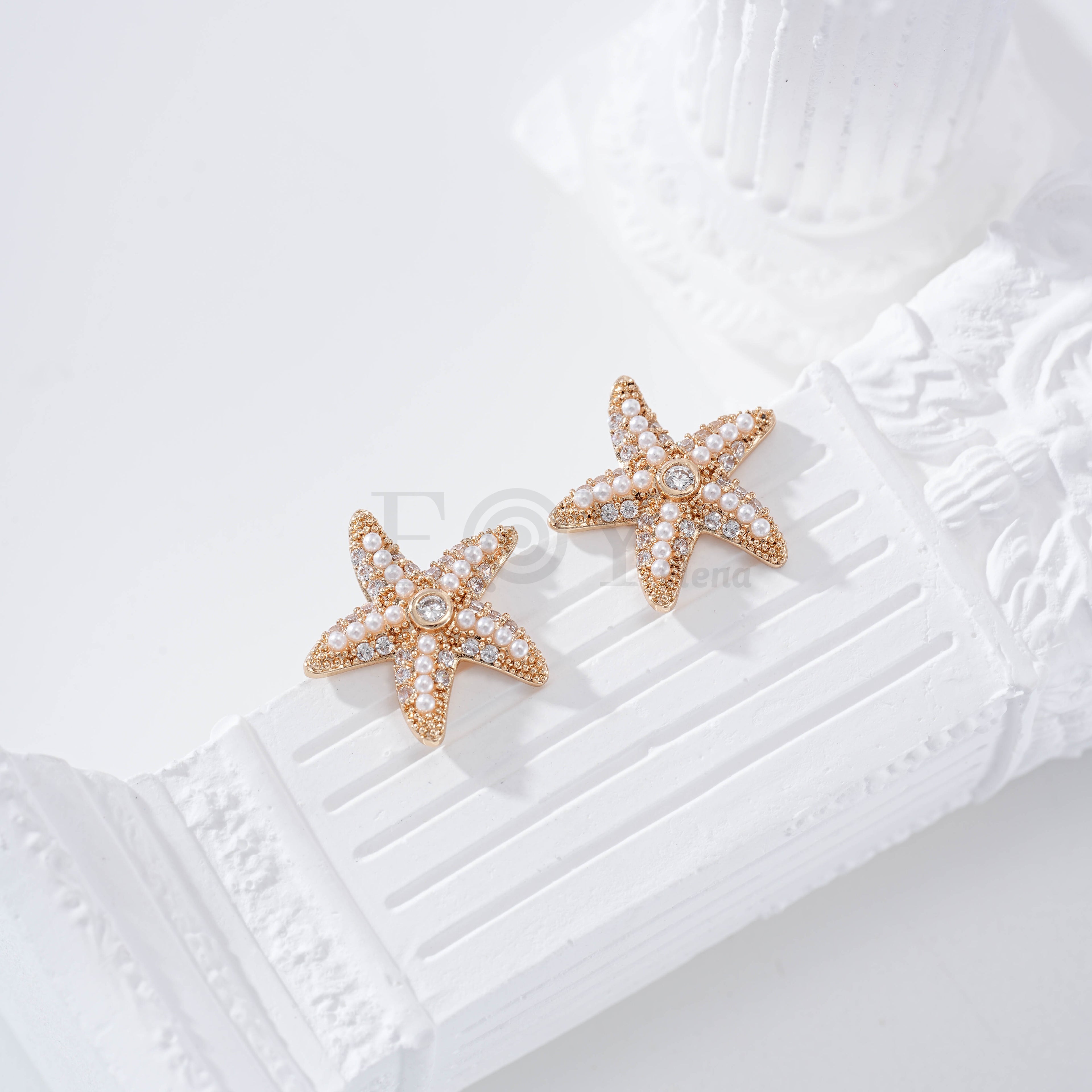 Pendientes estrella perlas gold-filled
