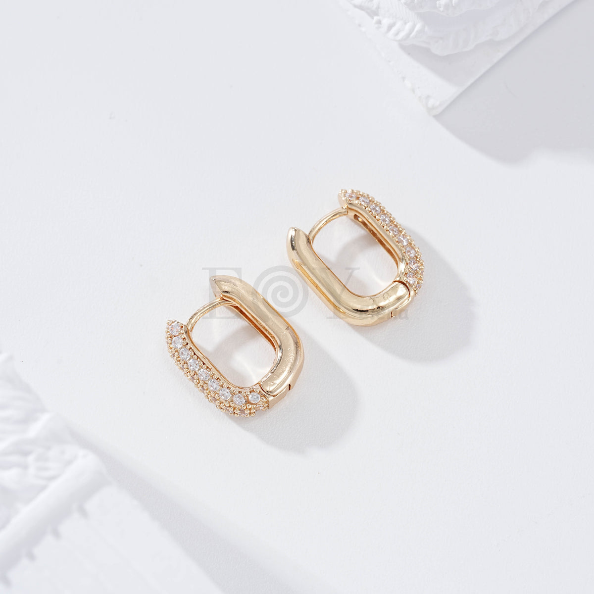 Aro mitad circonitas gold-filled