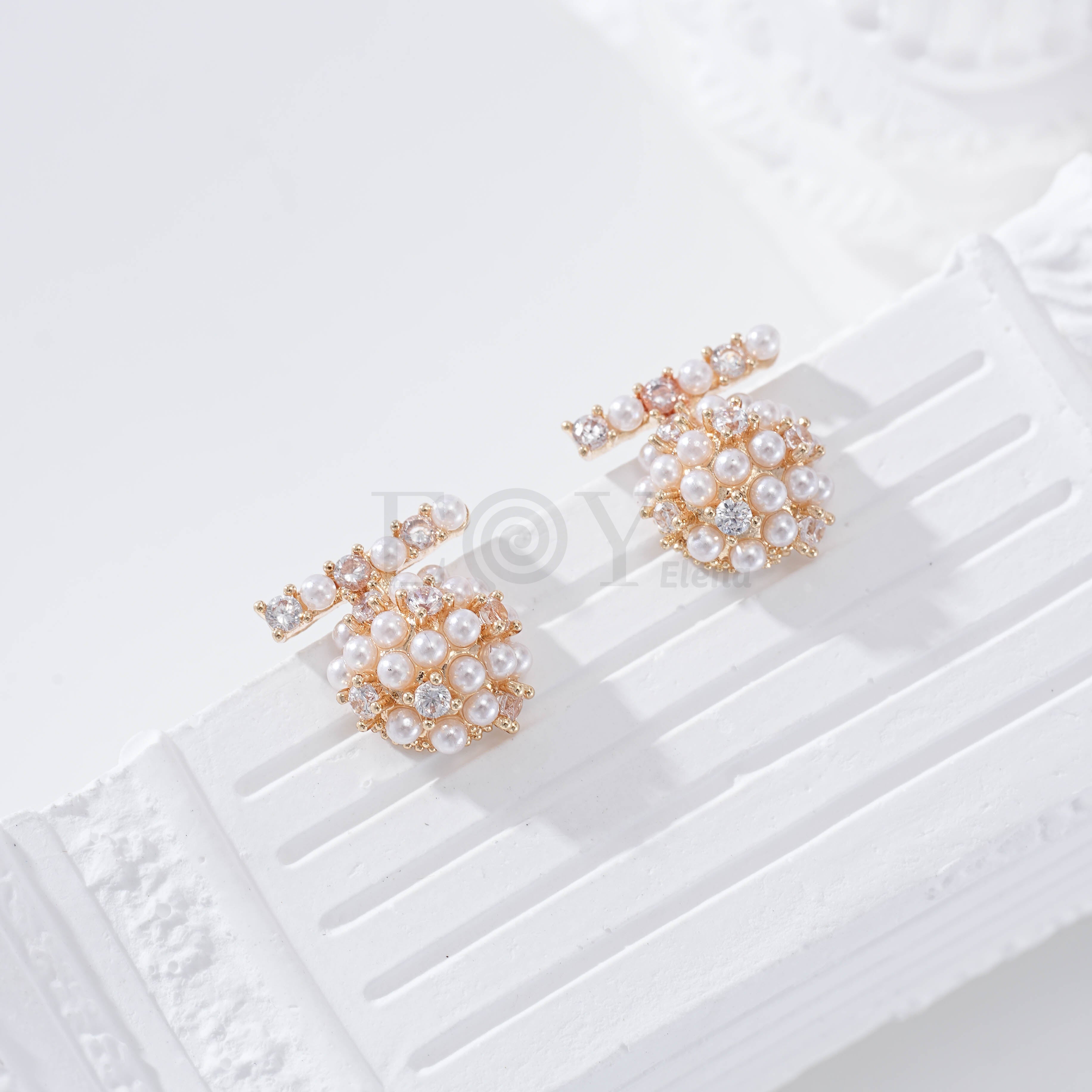 Gold-filled pearl earrings