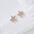 Pendientes estrella irregular circonitas gold-filled