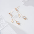 Pendientes largos con circonita y estrella gold-filled
