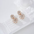 Pendientes circonitas redondas gold-filled