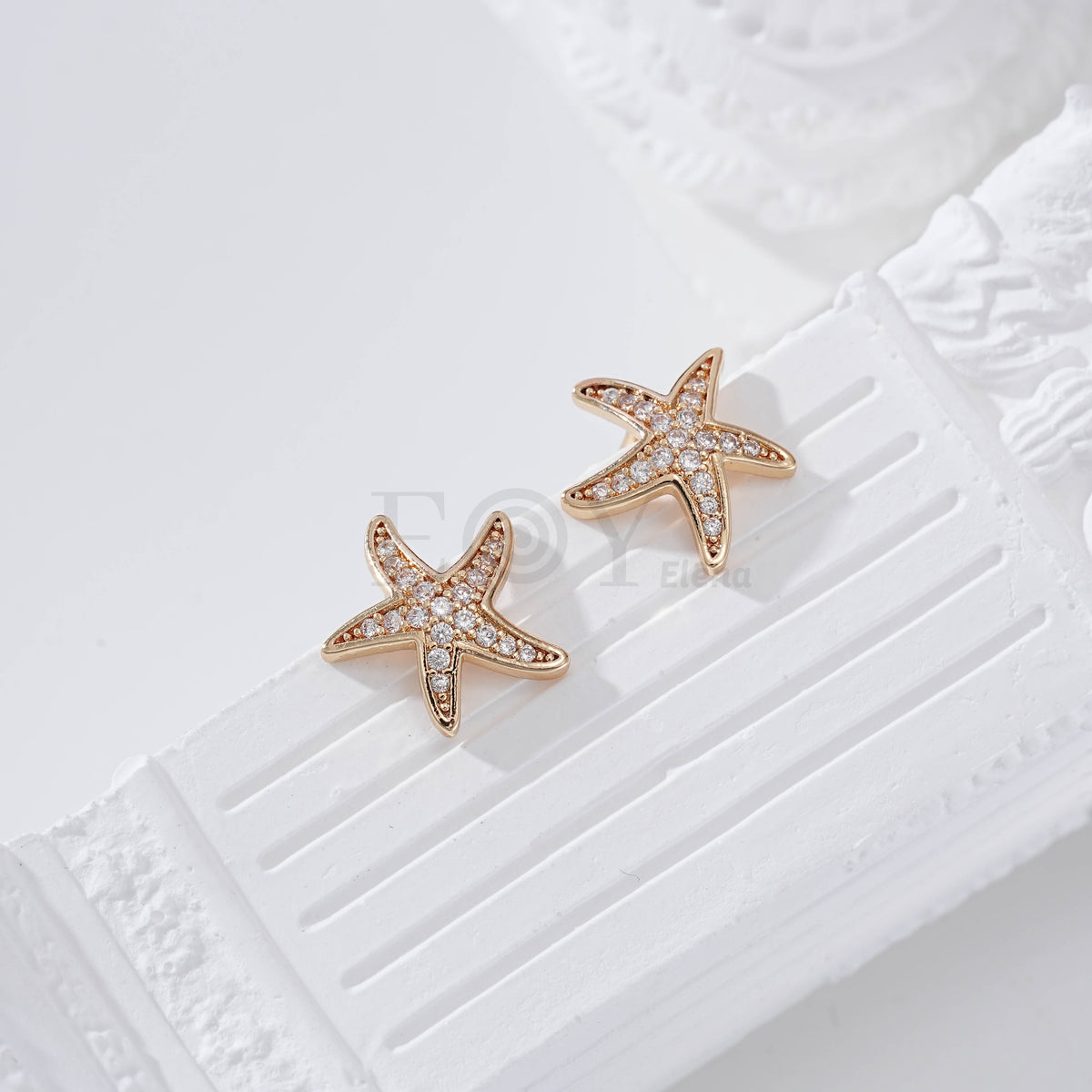 Pendientes estrella de mar circonitas gold-filled