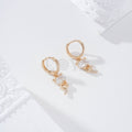 Pendientes de aro con gato circonita gold-filled