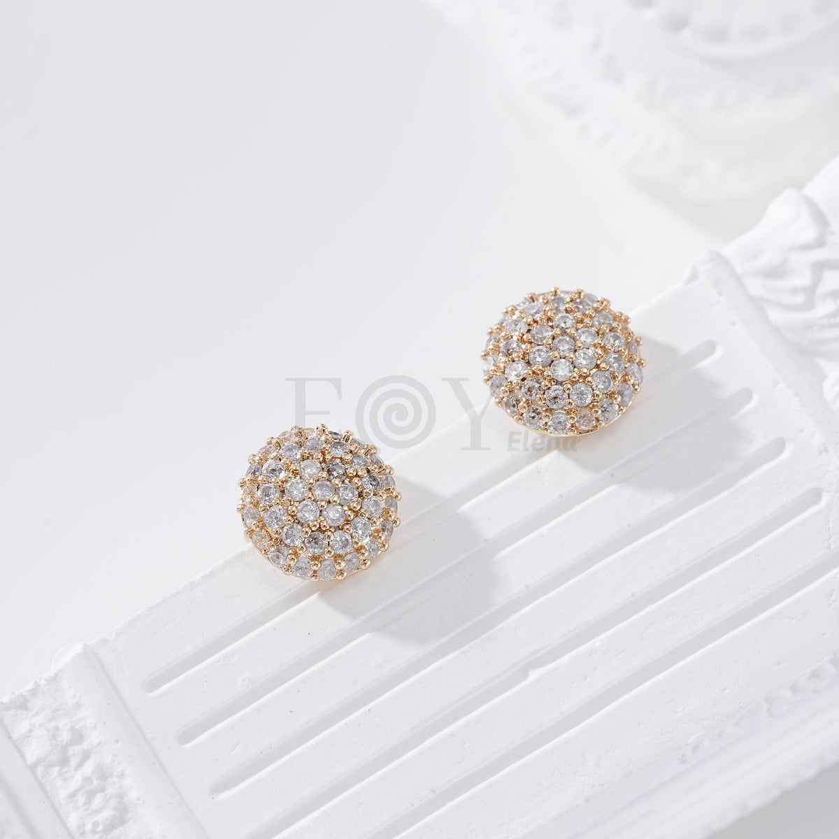 Pendientes bola circonitas gold-filled