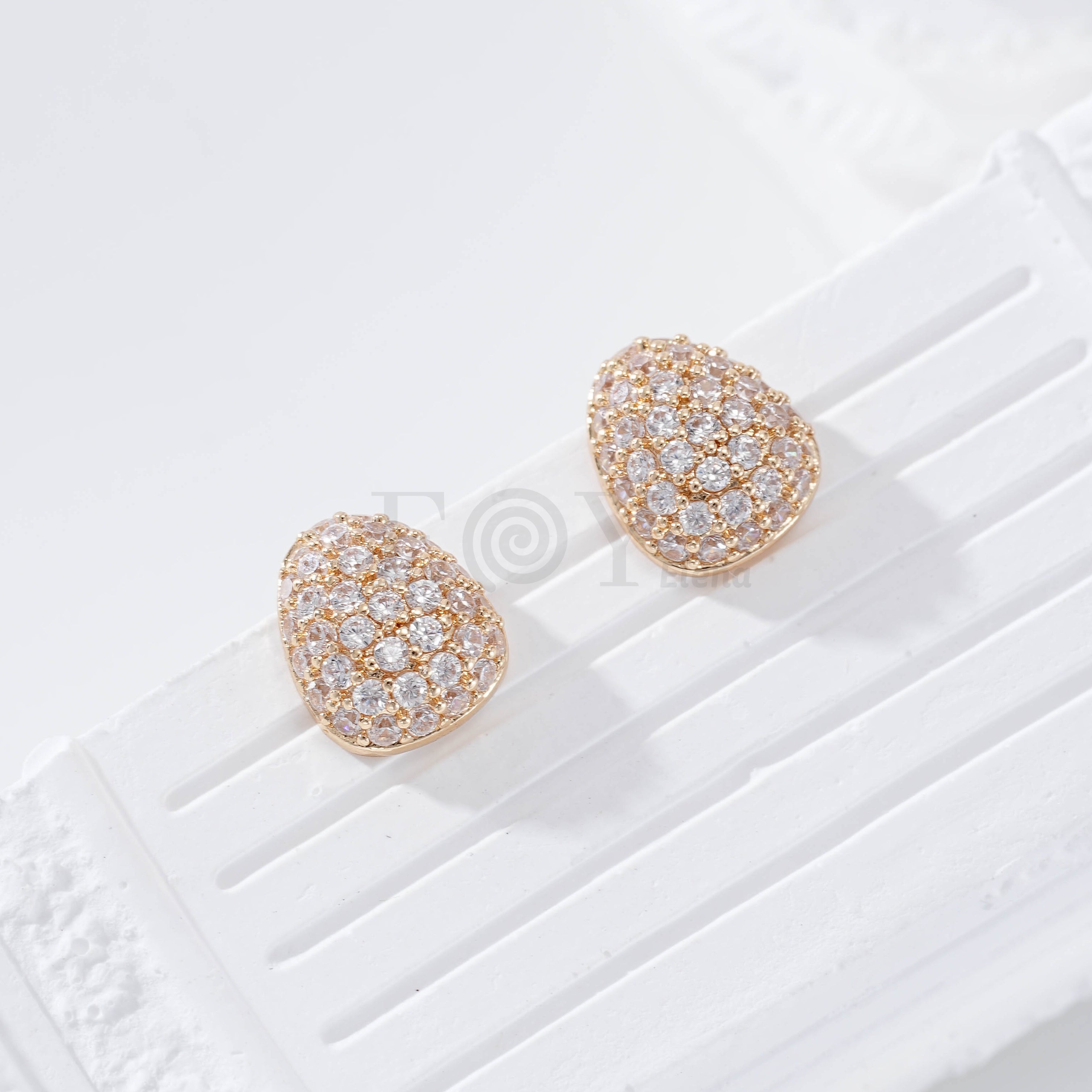 Pendientes bola con circonitas gold-filled