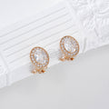 Pendientes ovalados circonita pinza gold-filled