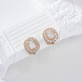 Pendientes piedra cuadrada pinza gold-filled